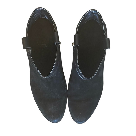 Ivanka Trump Black Leather & Suede Ankle Booties - Picture 12 of 16